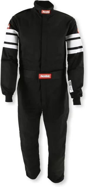RaceQuip 120005RQP 120 Series 1-Pc Driving Suit SFI 3.2A/5 Black/White Large