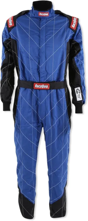 RaceQuip Chevron-5 One Piece Multi Layer Racing Driver Fire Suit SFI 3.2A / 5 Rated Blue Large 91609259