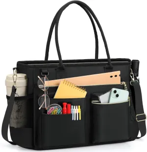 RAINSMORE Laptop Bag for Women 15.6 Inch Work Teacher Tote Nurse Bag Professional Laptop Tote Computer Messenger Shoulder Bags Large Handbag Business Office Work Briefcase