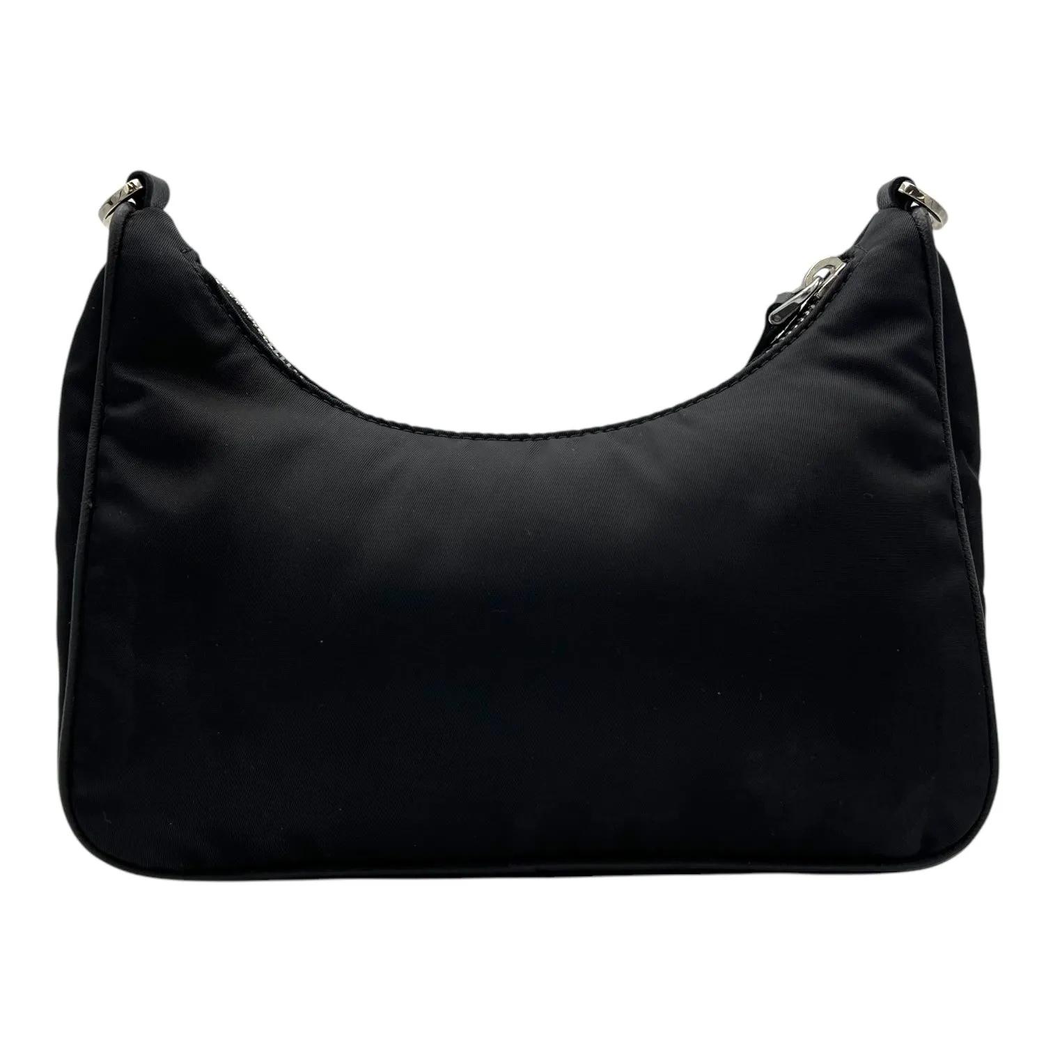 Re-Nylon Crossbody Bag Black in Re-Nylon, Silver hardware