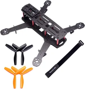 Readytosky 250mm FPV Racing Drone Frame 5 Inch Carbon Fiber Quadcopter Frame Kit with 4mm FPV Frame Arms Lipo Battery Strap