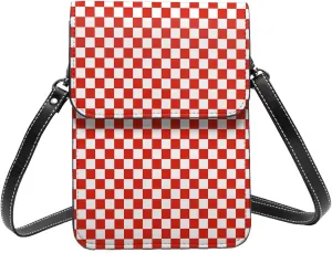 Red Christmas with Snowmen Snowflake Cell Phone Purse Crossbody Bag For Women Men Wallet Purses With Adjustable Strap
