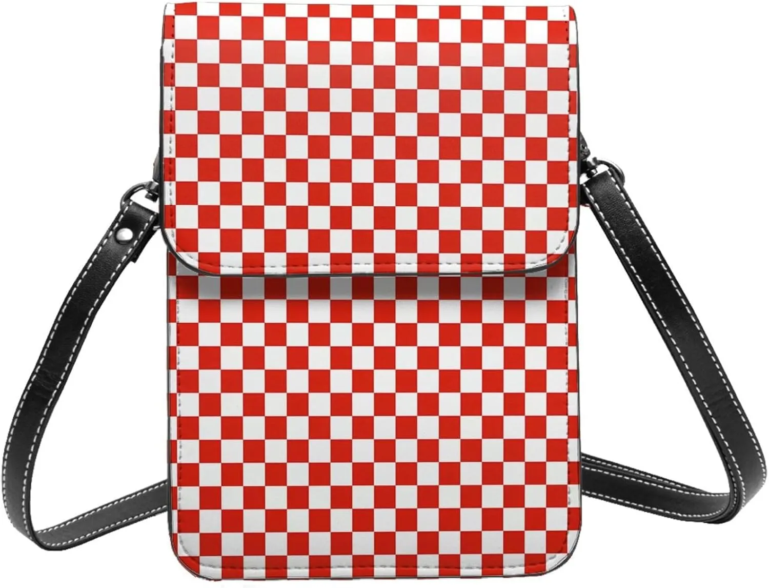 Red Christmas with Snowmen Snowflake Cell Phone Purse Crossbody Bag For Women Men Wallet Purses With Adjustable Strap