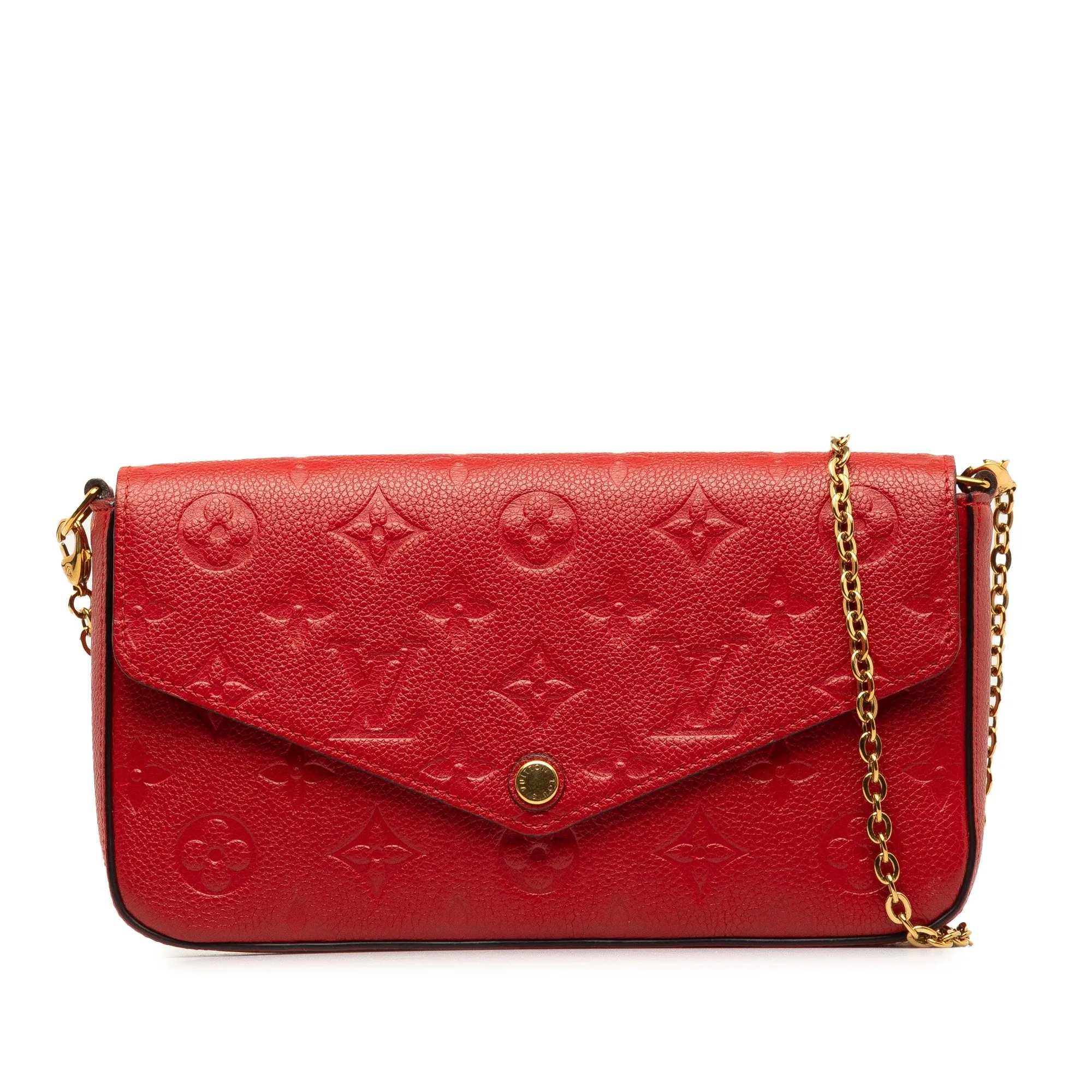 Red Louis Vuitton Monogram Empreinte Pochette Felicie Crossbody Bag