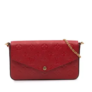 Red Louis Vuitton Monogram Empreinte Pochette Felicie Crossbody Bag
