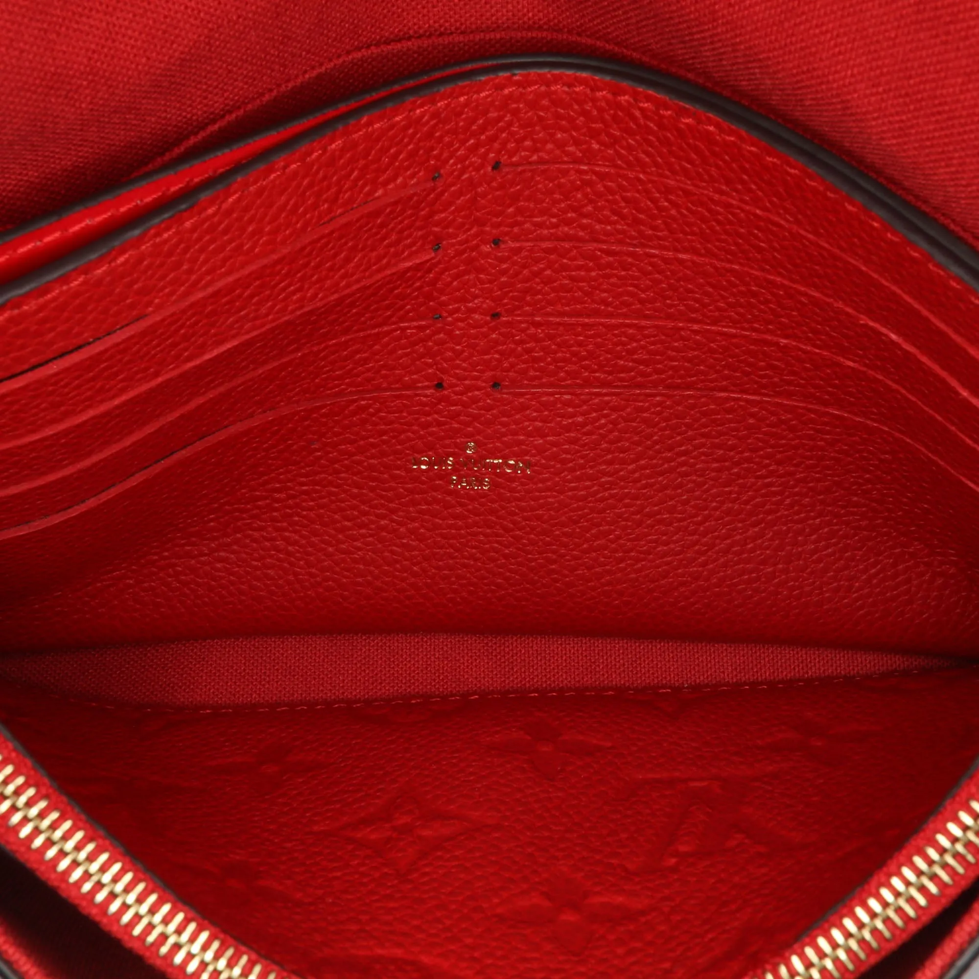 Red Louis Vuitton Monogram Empreinte Pochette Felicie Crossbody Bag