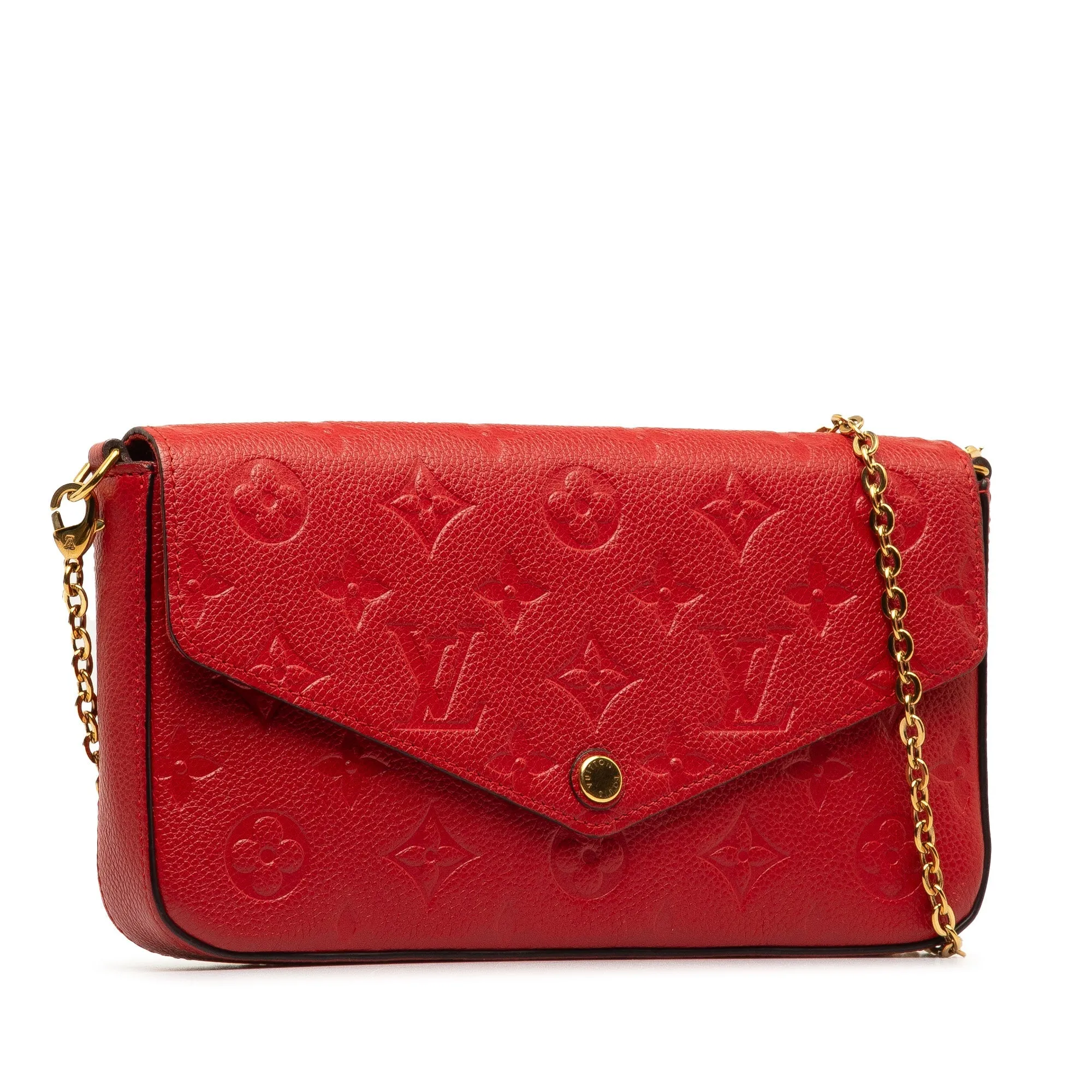 Red Louis Vuitton Monogram Empreinte Pochette Felicie Crossbody Bag