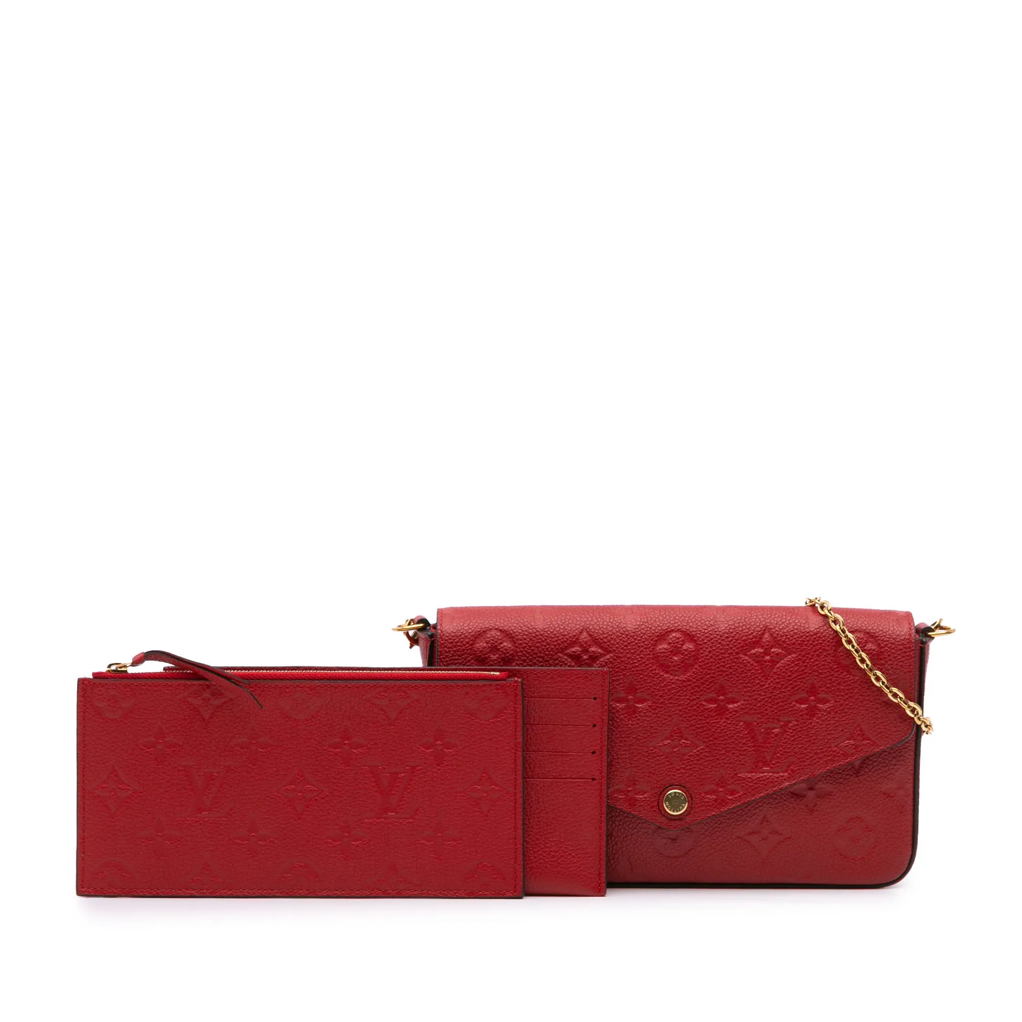 Red Louis Vuitton Monogram Empreinte Pochette Felicie Crossbody Bag