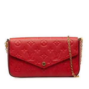 Red Louis Vuitton Monogram Empreinte Pochette Felicie Crossbody Bag