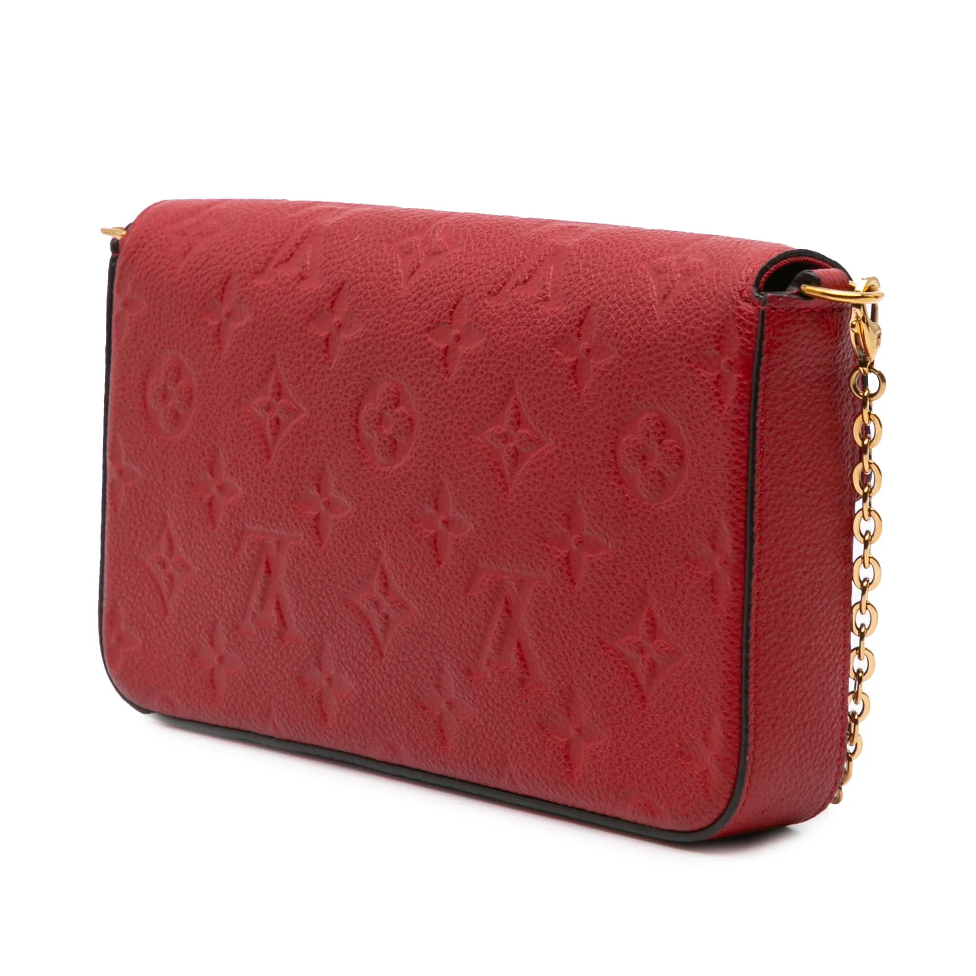 Red Louis Vuitton Monogram Empreinte Pochette Felicie Crossbody Bag