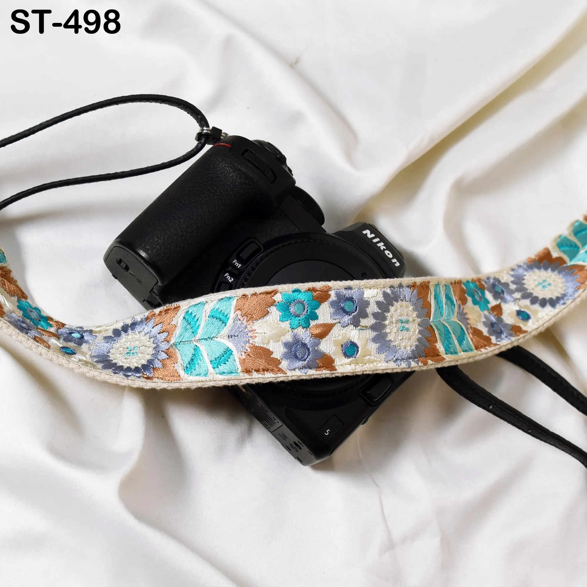 Replacement Leather Camera Strap Gift for Daughter Photographers Adjustable Embroidery Shoulder or Neck strap DSLR Camera Accessories Black