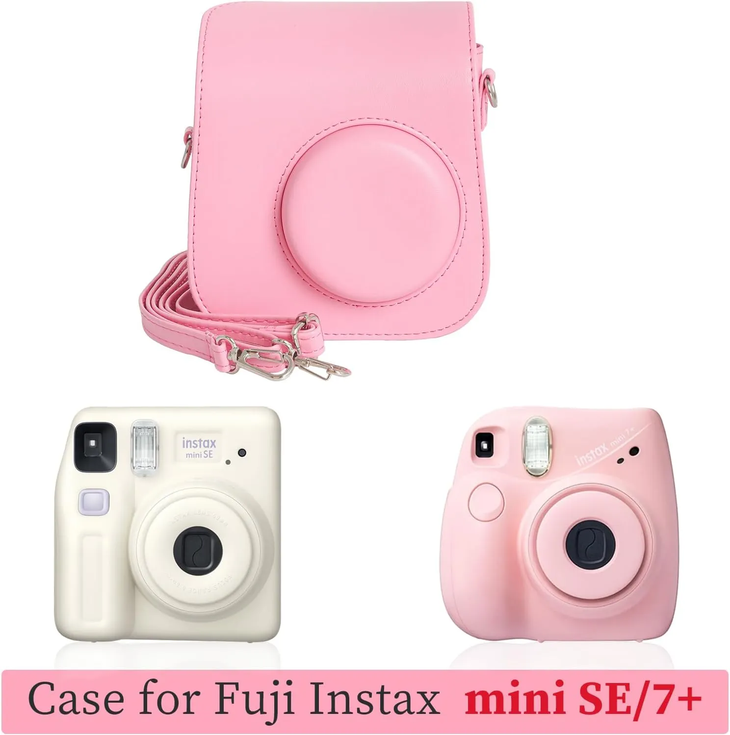 Rieibi PU Leather Protective Case for Fujifilm Instax mini SE/7  Camera -Adjustable Shoulder Strap for Instax mini SE/7  Case