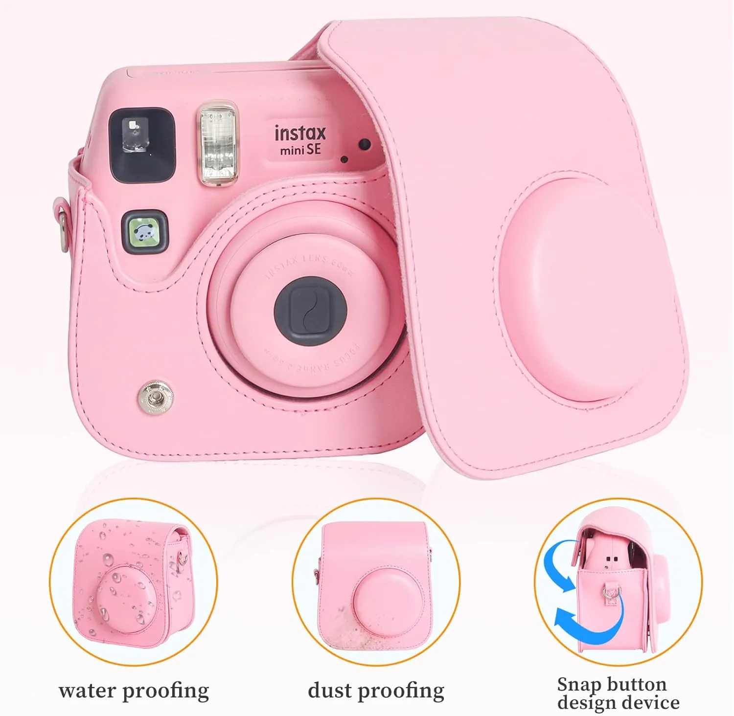 Rieibi PU Leather Protective Case for Fujifilm Instax mini SE/7  Camera -Adjustable Shoulder Strap for Instax mini SE/7  Case