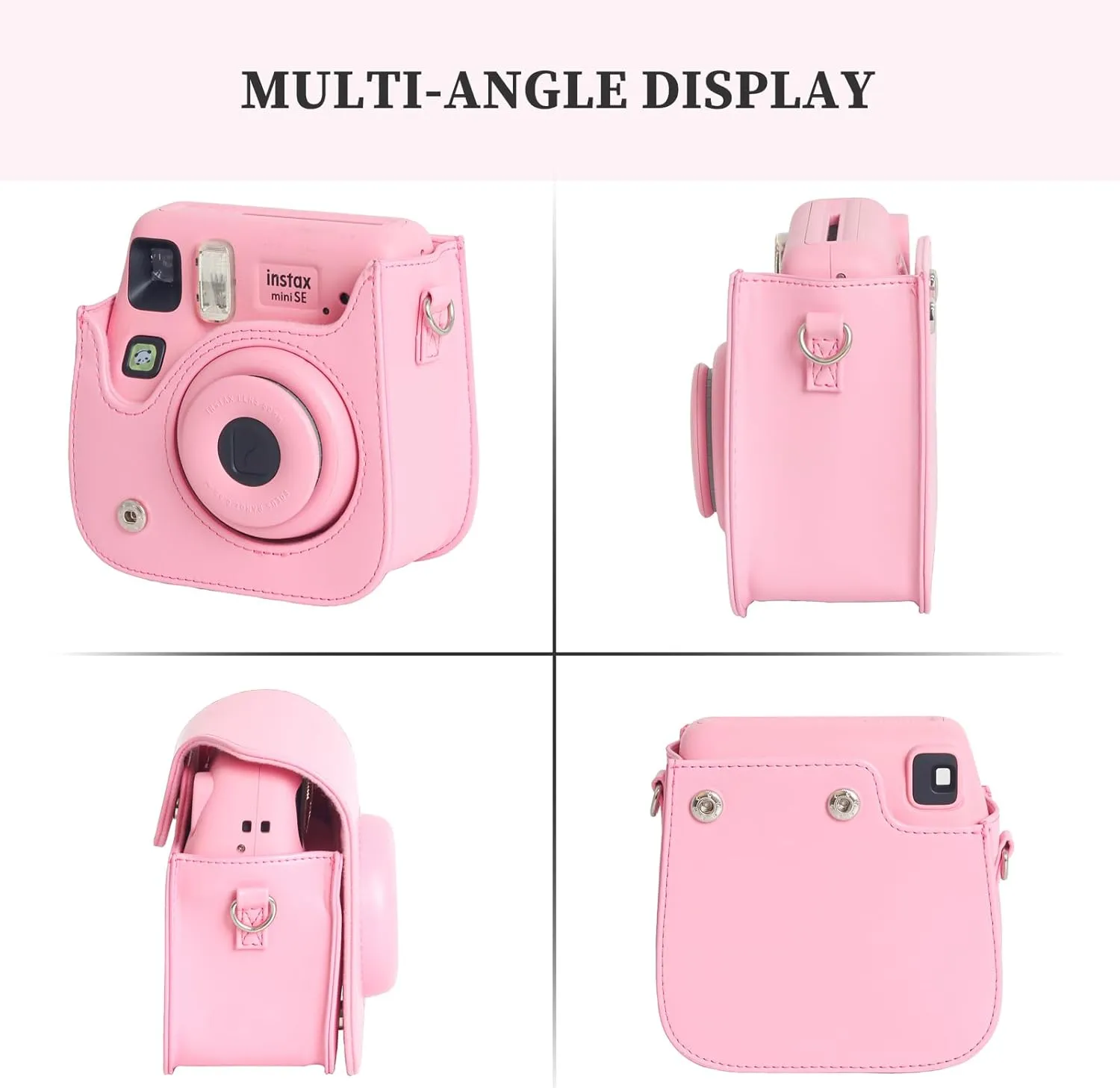 Rieibi PU Leather Protective Case for Fujifilm Instax mini SE/7  Camera -Adjustable Shoulder Strap for Instax mini SE/7  Case