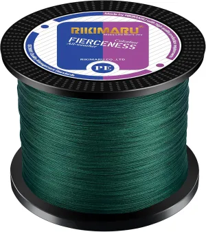 RIKIMARU Braided Fishing Line Abrasion Resistant Superline Zero Stretch&Low Memory Extra Thin Diameter 327-1094 Yds, 4-180LB