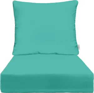 RSH DECOR: Sunbrella Deep Seating Cushion with Pillow Back | 24” x 27” Seat | Water and Fade-Resistant Performance Fabric | Outdoor Chair Cushion Set for Patio Furniture | Canvas Aruba
