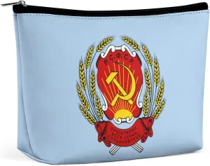 Russian Soviet Federative Socialist Republic Travel Makeup Bag Portable Cosmetic Bags for Women Cute Make Up Pouch Organizer
