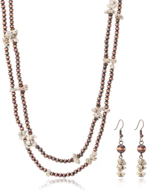 Rustic Couture's Western Turquoise Jewelry Set for Women Multi Layer Necklaces Navajo Cowgirl Beaded Neacklaces