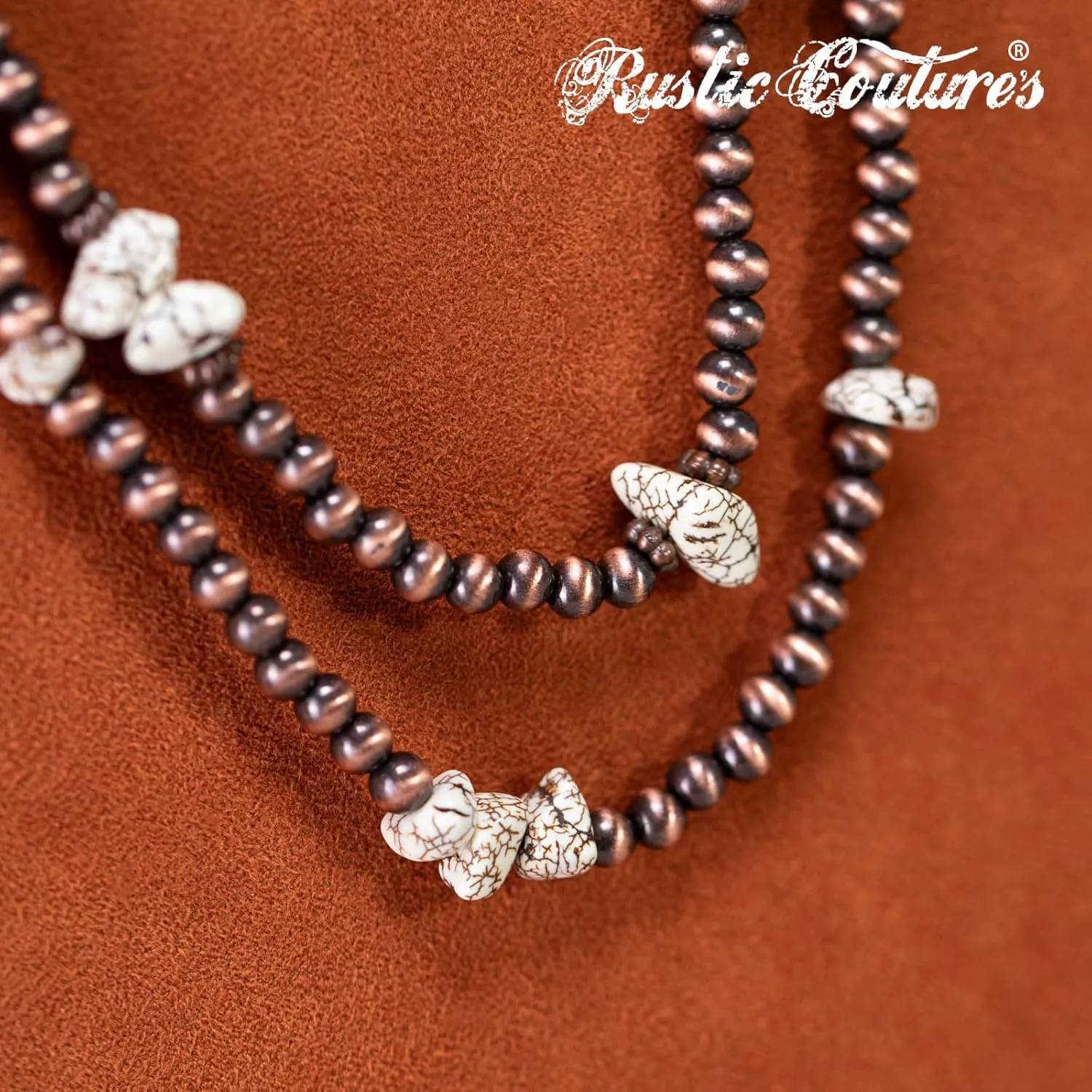 Rustic Couture's Western Turquoise Jewelry Set for Women Multi Layer Necklaces Navajo Cowgirl Beaded Neacklaces