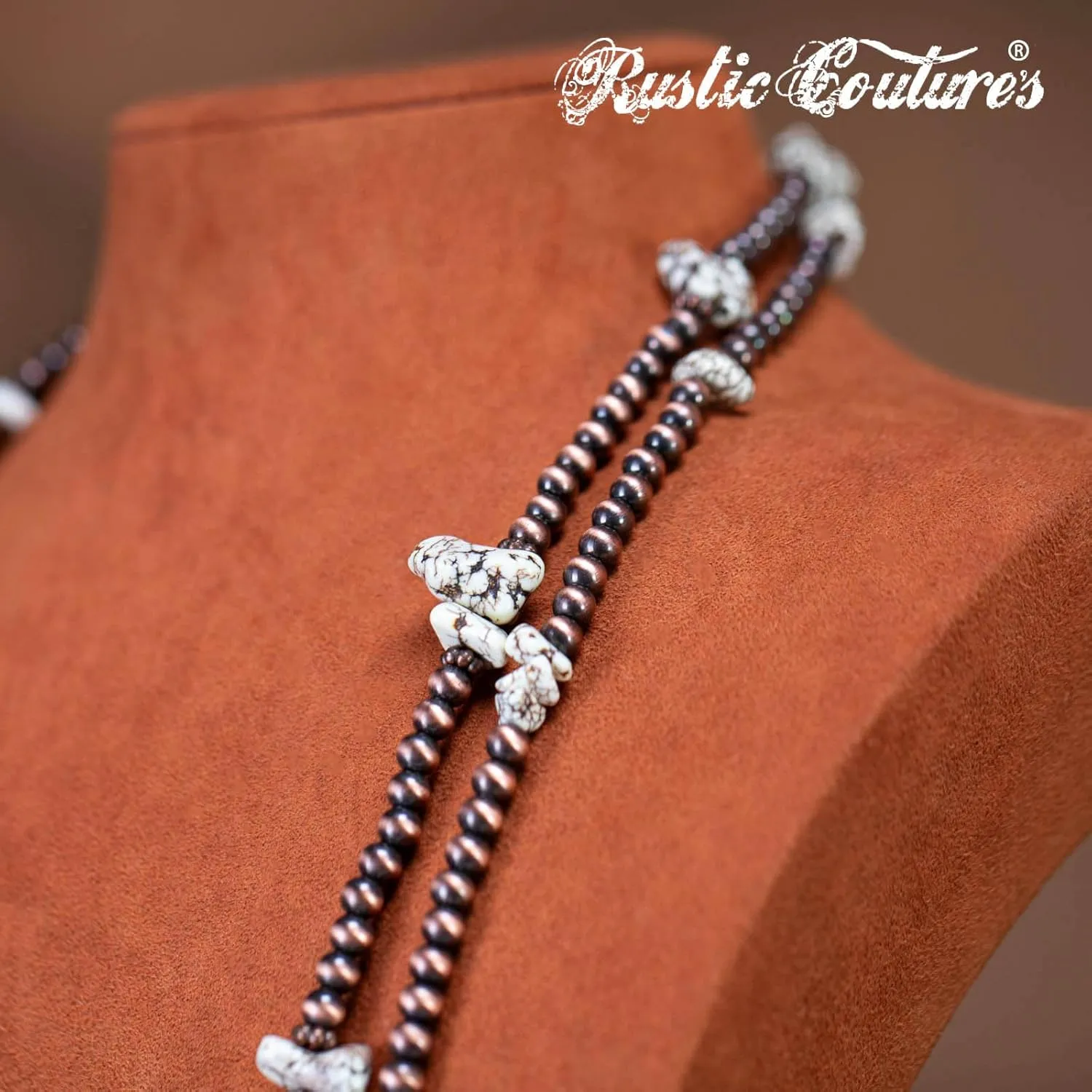 Rustic Couture's Western Turquoise Jewelry Set for Women Multi Layer Necklaces Navajo Cowgirl Beaded Neacklaces