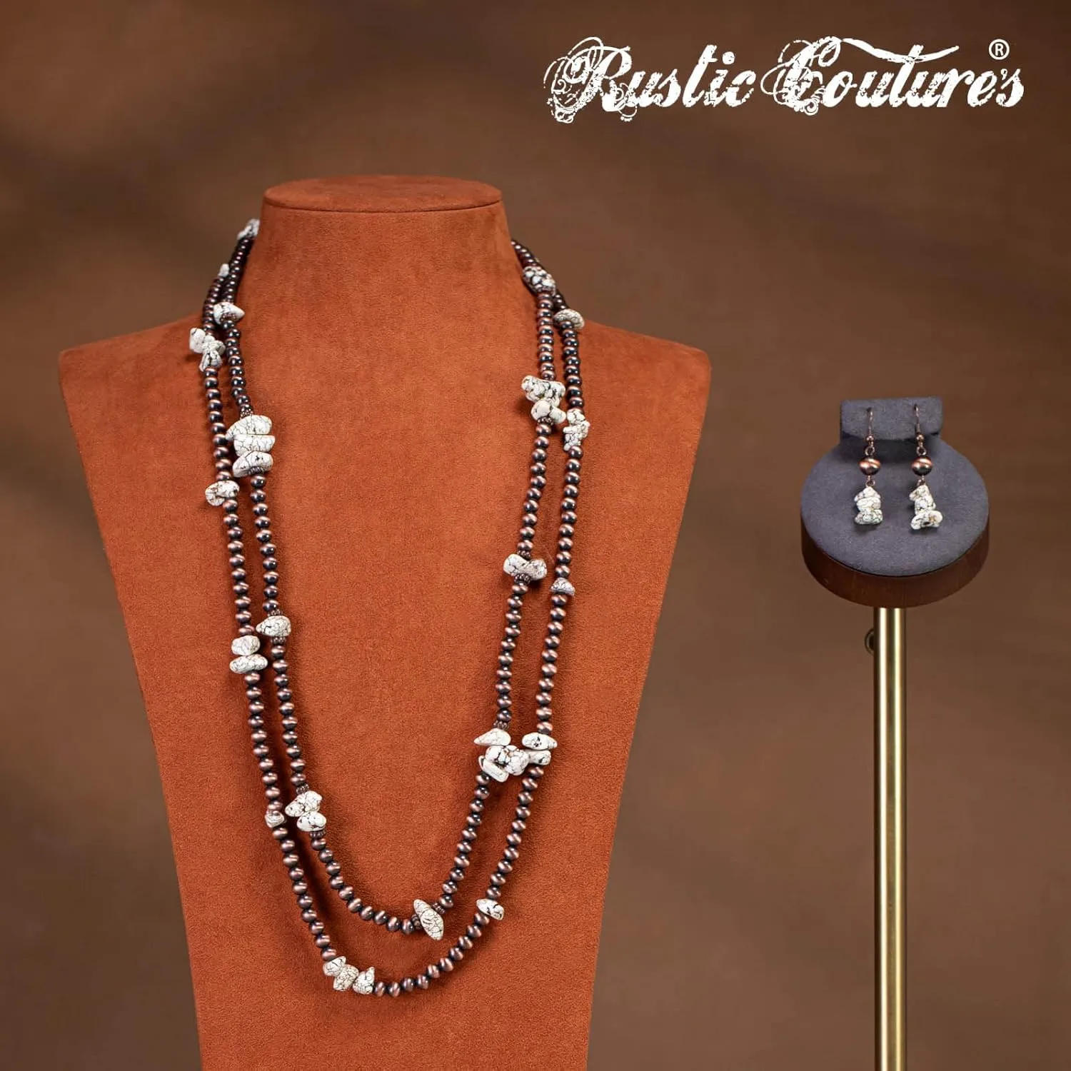 Rustic Couture's Western Turquoise Jewelry Set for Women Multi Layer Necklaces Navajo Cowgirl Beaded Neacklaces