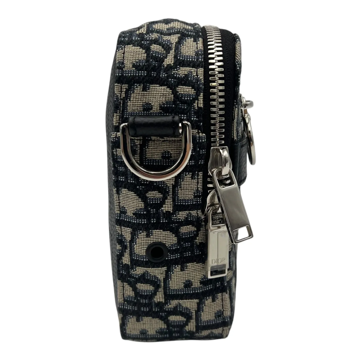 Safari Crossbody Bag Blue in Canvas, Silver hardware