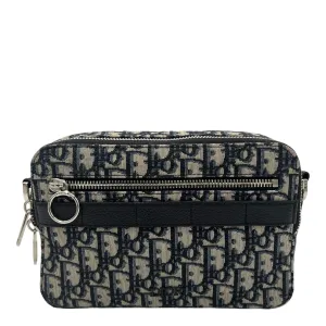 Safari Crossbody Bag Blue in Canvas, Silver hardware