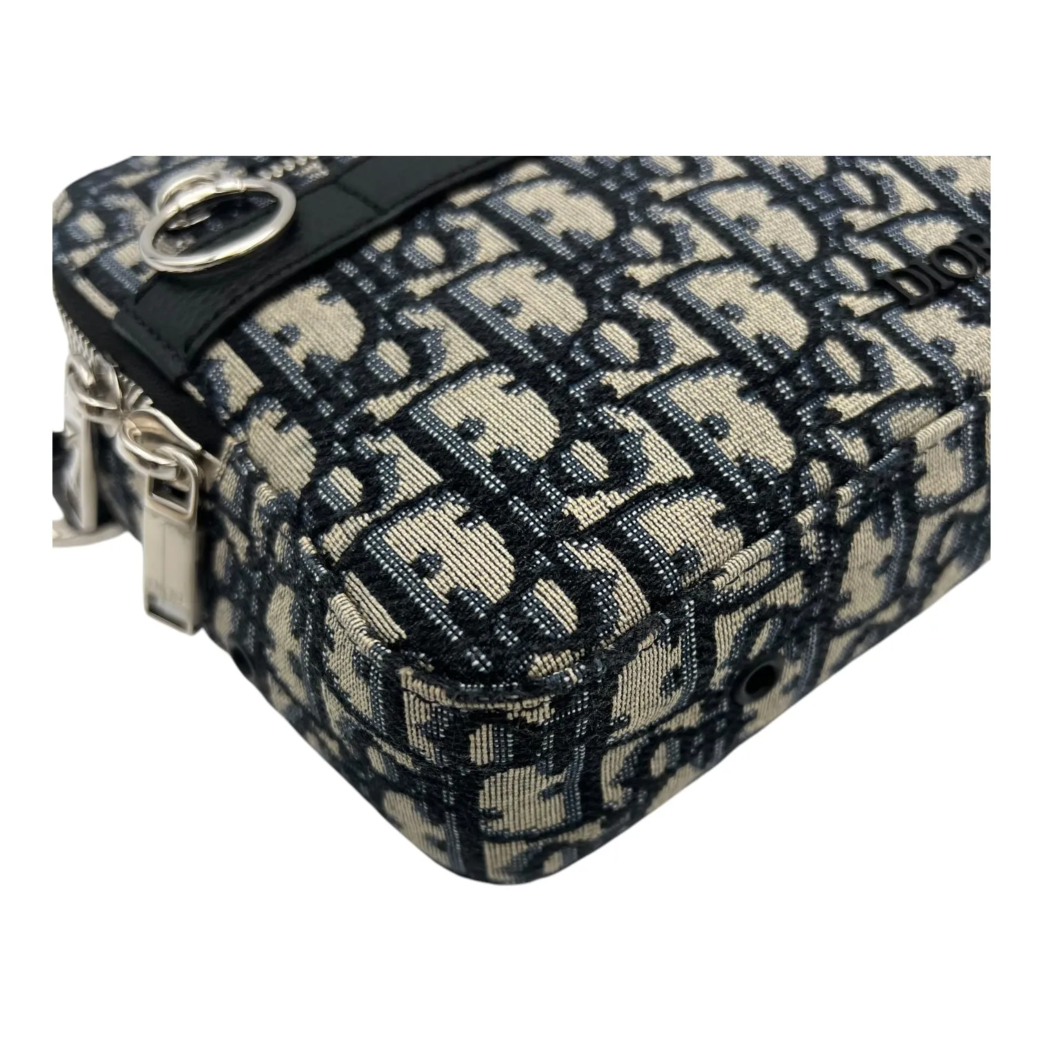 Safari Crossbody Bag Blue in Canvas, Silver hardware