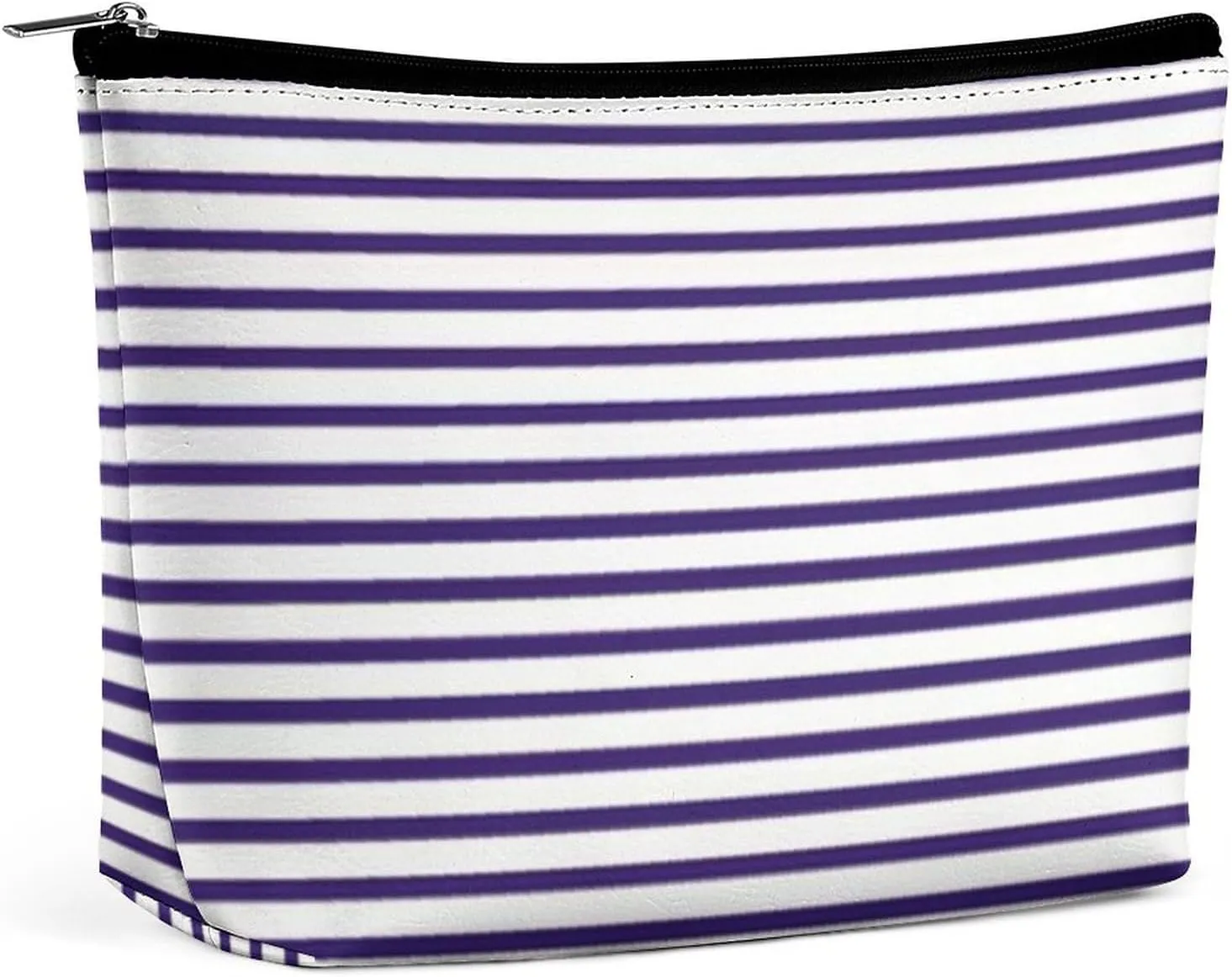 Sailor Stripes Navy Blue and White Cosmetic Bag, Travel Portable Makeup Bag for Purse Pouch Beauty Zipper Organizer Toiletry Bag for Women