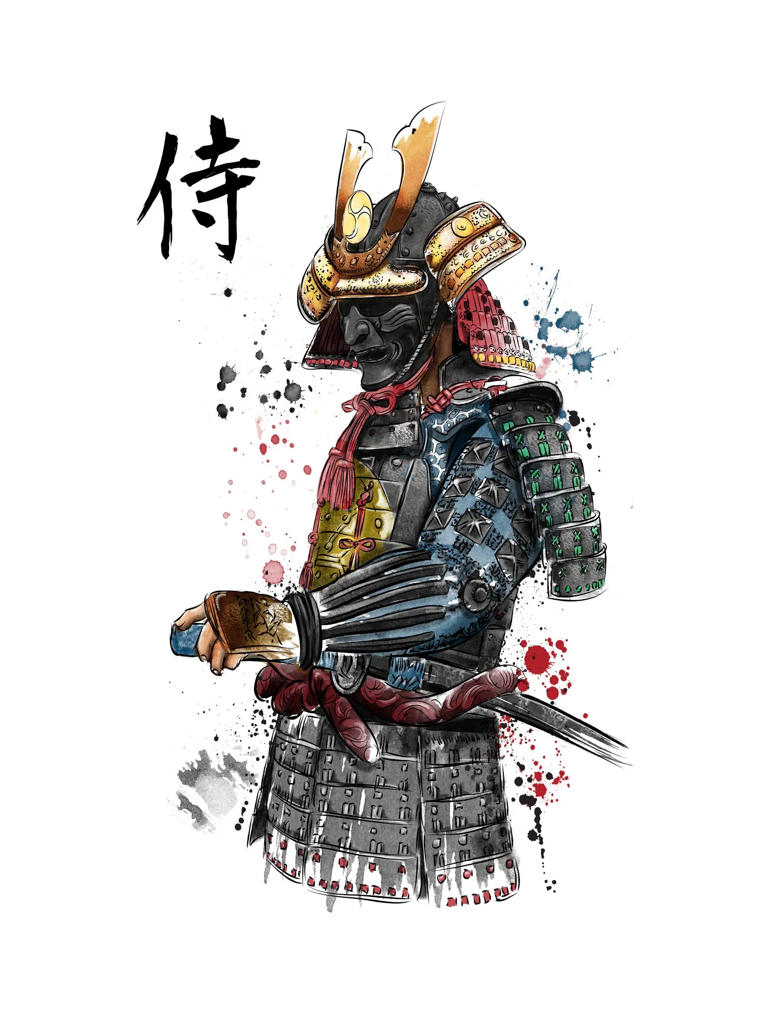 Samurai watercolor