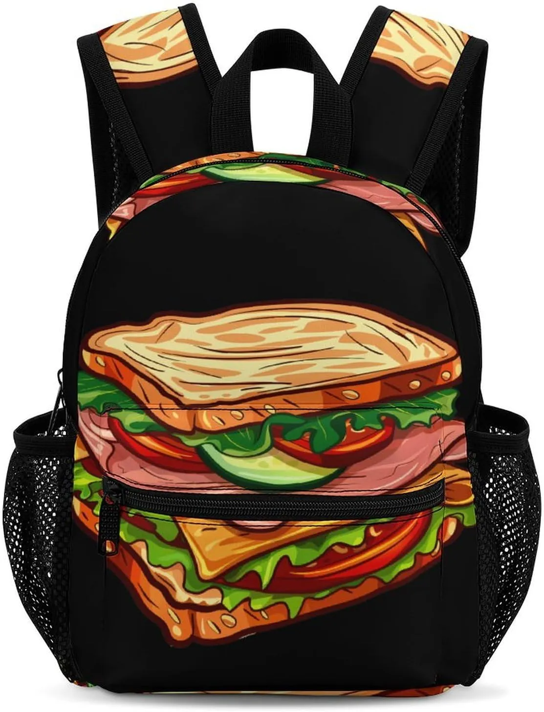 Sandwich Whole Wheat Turkey Ham Backpack Cute Laptop Bag Mini Shoulder Bags Travel Casual Daypacks 13 Inch