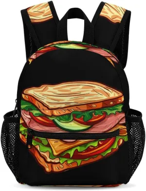 Sandwich Whole Wheat Turkey Ham Backpack Cute Laptop Bag Mini Shoulder Bags Travel Casual Daypacks 13 Inch