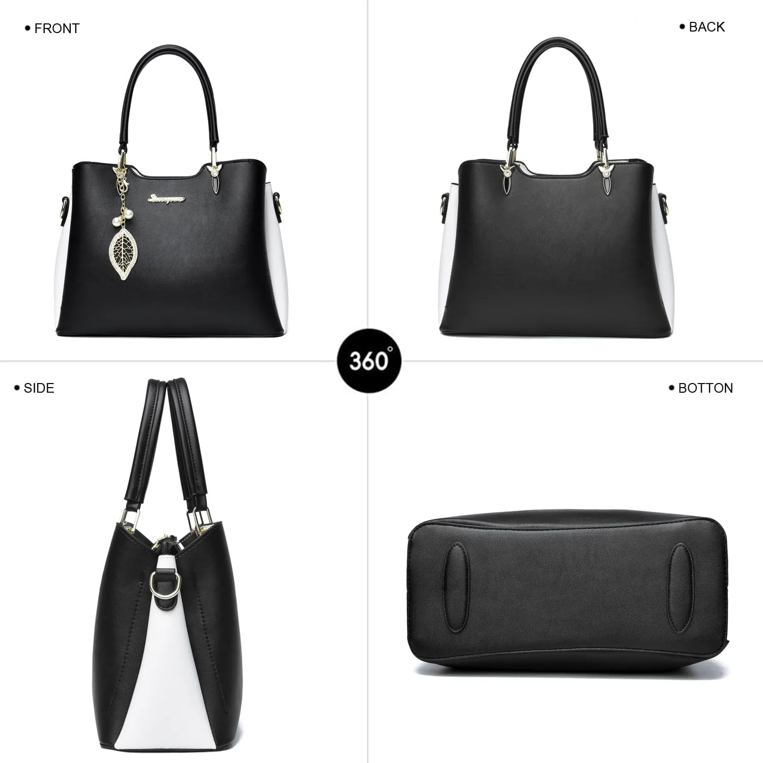Satchel Purses and Handbags for Women PU Leather Tote Top Handle Shoulder Bags Ladies Crossbody Bags