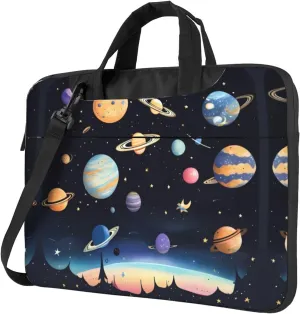 Saturn Jupiter Earth Prints Laptop Bag - with Soft Interior, Multiple Pockets - Ideal for Men, Travel and Business