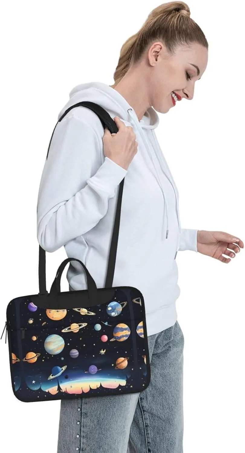 Saturn Jupiter Earth Prints Laptop Bag - with Soft Interior, Multiple Pockets - Ideal for Men, Travel and Business