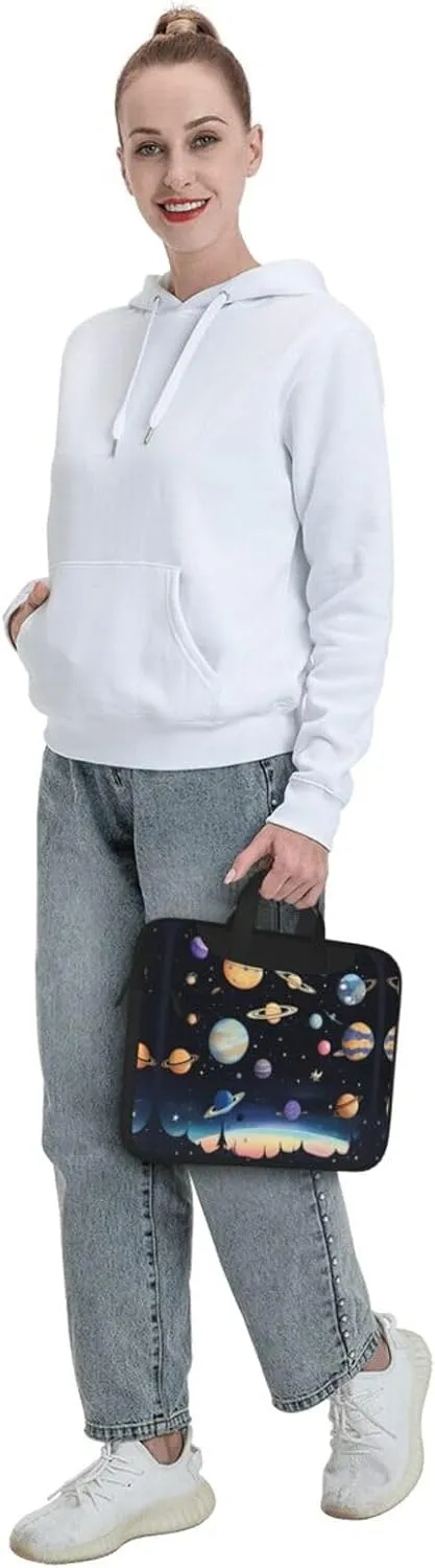 Saturn Jupiter Earth Prints Laptop Bag - with Soft Interior, Multiple Pockets - Ideal for Men, Travel and Business
