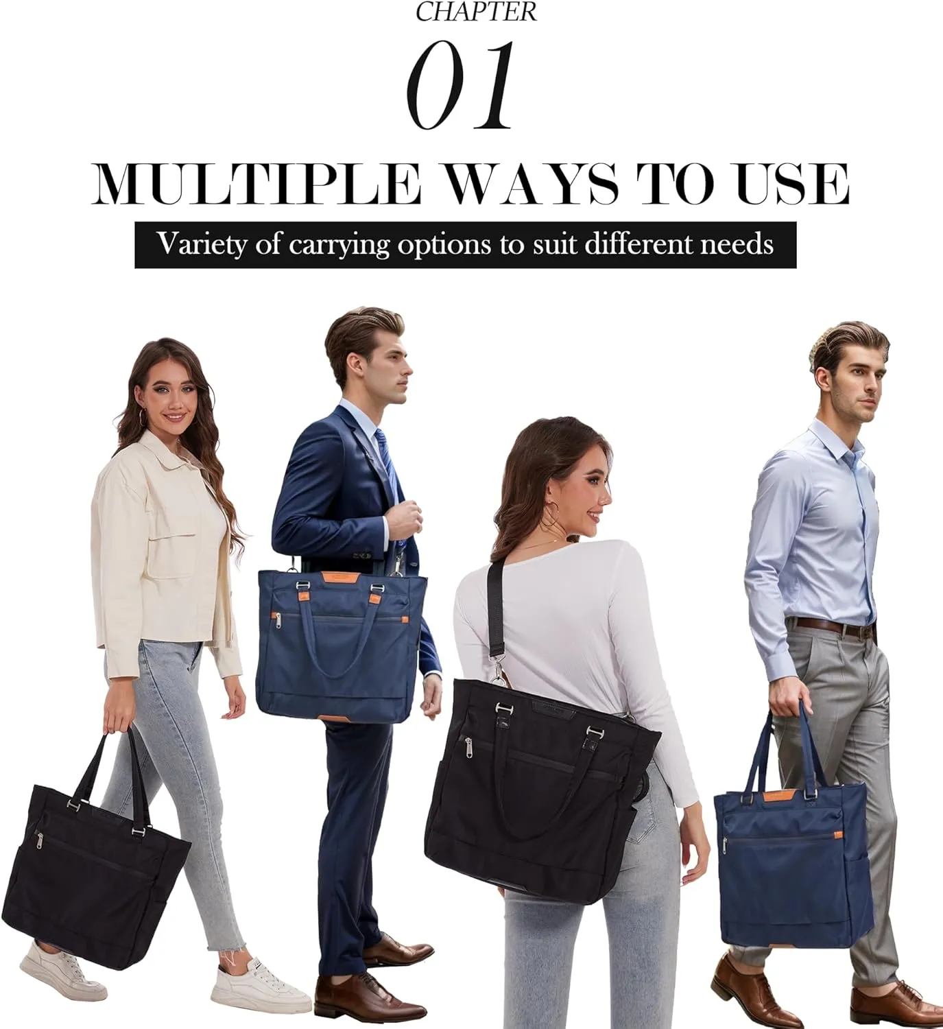 Schkleier Laptop Tote Bag for Women Men, Shoulder Crossbody Bag for Work Travel Fits up to 13-inch Computer