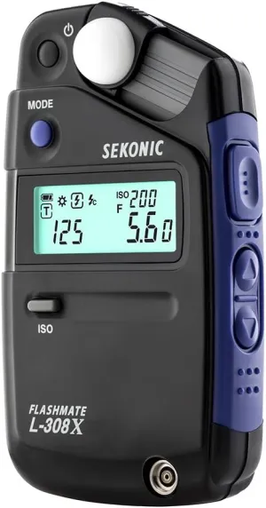 Sekonic FLASHMATE L-308X Photographers and Film Makers Exposure Meter - Black/Blue