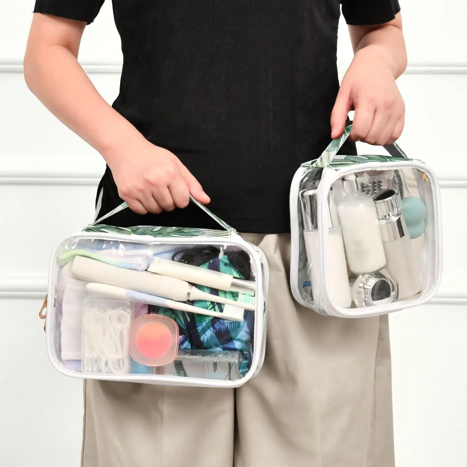 senya Toiletry Bags Abstract Colorful Art Dog, Clear Makeup Organizing Bag for Women Men, Waterproof Makeup Bag Travel Cosmetic Bags for Bathroom, Business, Vacation - 2 Pack