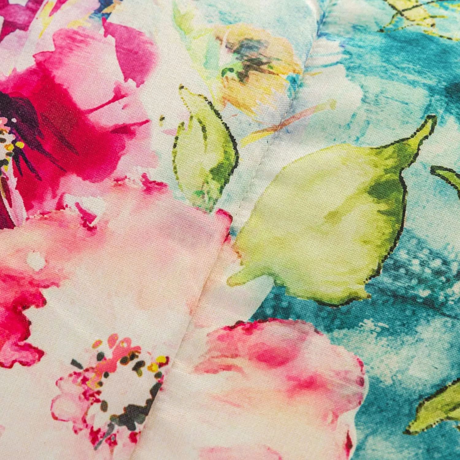 Set of 4 Outdoor Dining Chair Cushions, Comfort Patio Seating Cushions, 44 x21x4.5 inch, Single Welt and Zipper, Watercolor Flowers