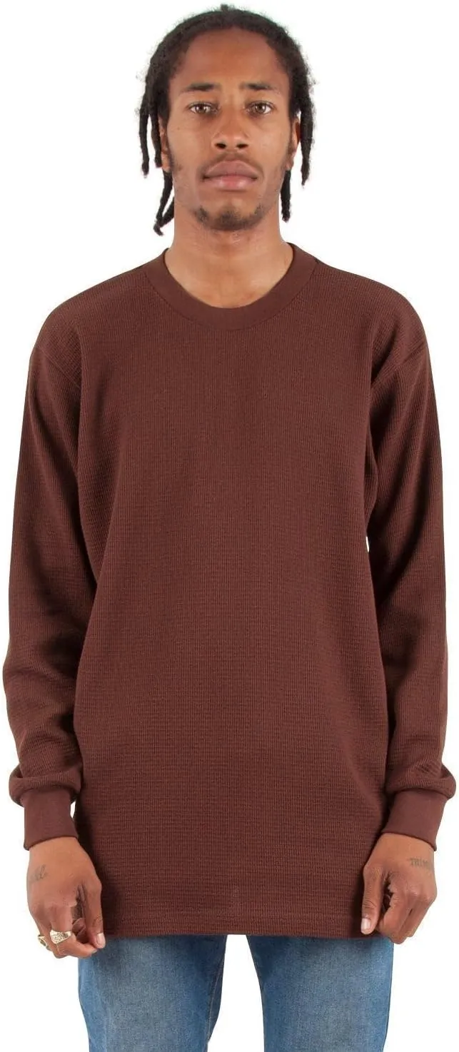 Shaka Wear Adult 8.9 oz., Thermal T-Shirt L BROWN