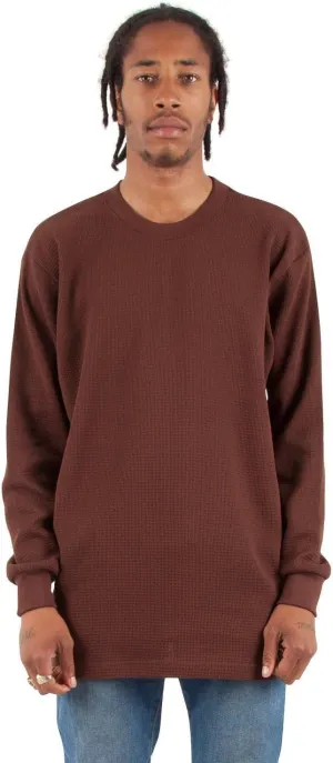 Shaka Wear Adult 8.9 oz., Thermal T-Shirt L BROWN
