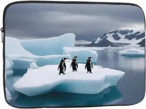 Shockproof Portable Laptop Sleeve Bag 15 inch - for Trip, Travel, Office, Daily Use - for Men and Women Penguins On The Iceberg Pattern