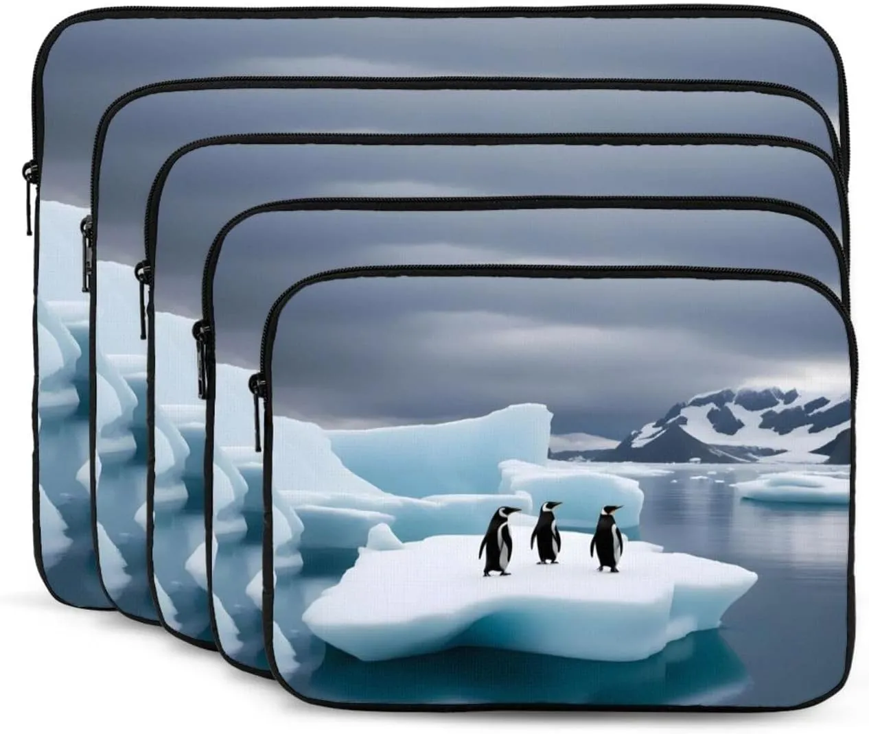 Shockproof Portable Laptop Sleeve Bag 15 inch - for Trip, Travel, Office, Daily Use - for Men and Women Penguins On The Iceberg Pattern