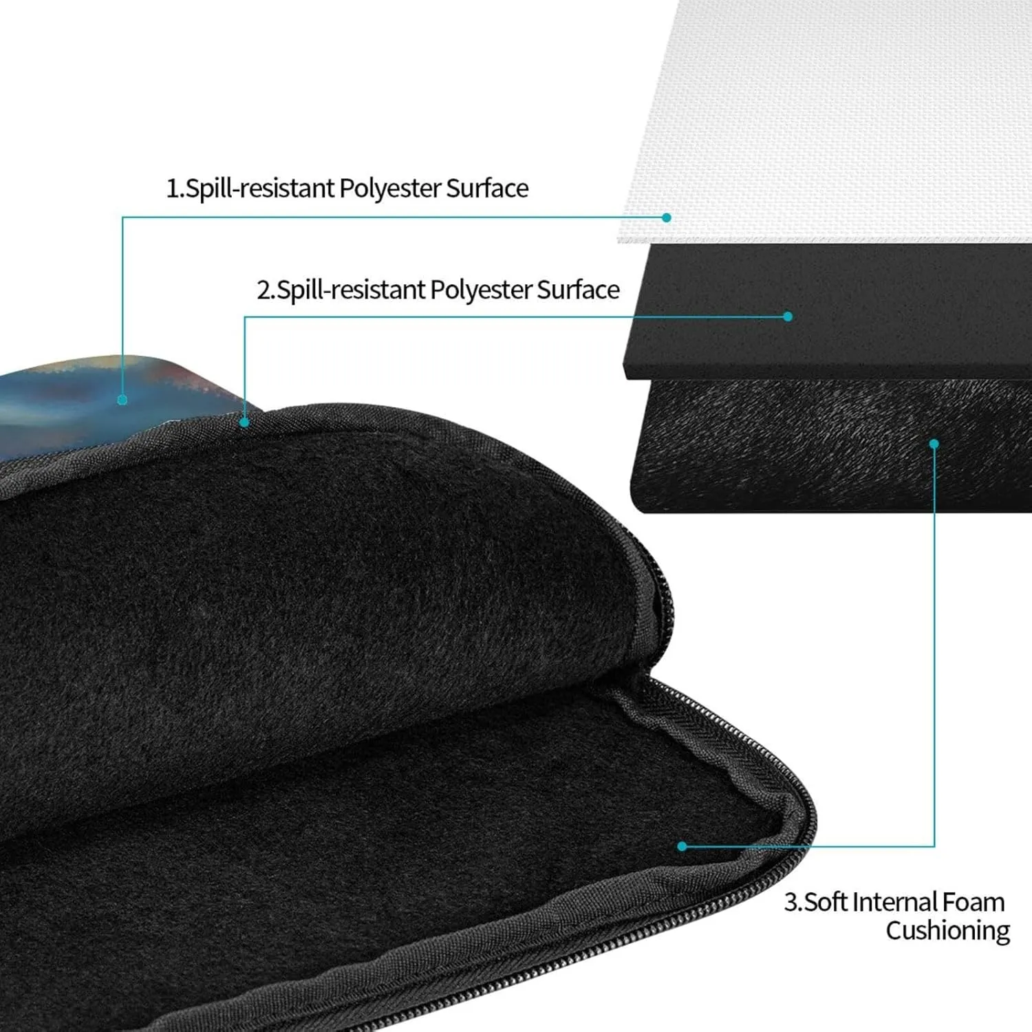 Shockproof Portable Laptop Sleeve Bag - for Trip, Travel, Office, Daily Use - for Men and Women Manta Ray and Fish Prints