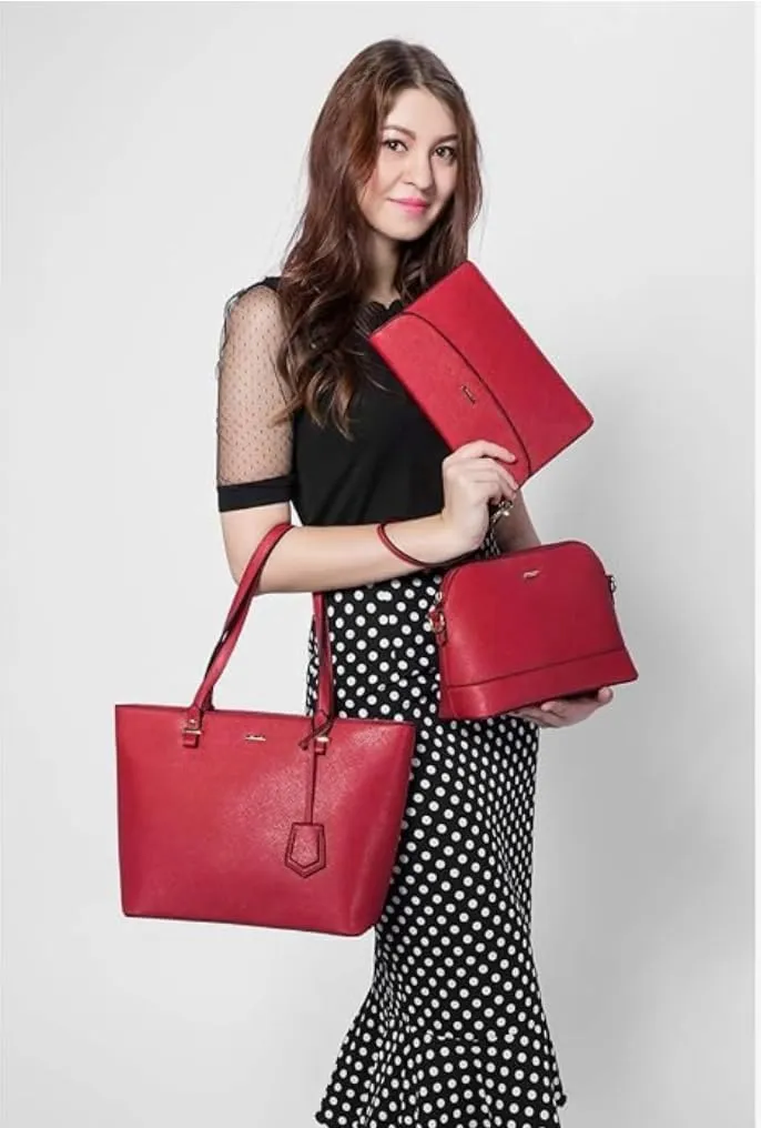 Shoulder bag, Crossbody Bag & Wristlet Wallet(Set of 3-Pure Black) Synthetic Leather Zipper Bag.