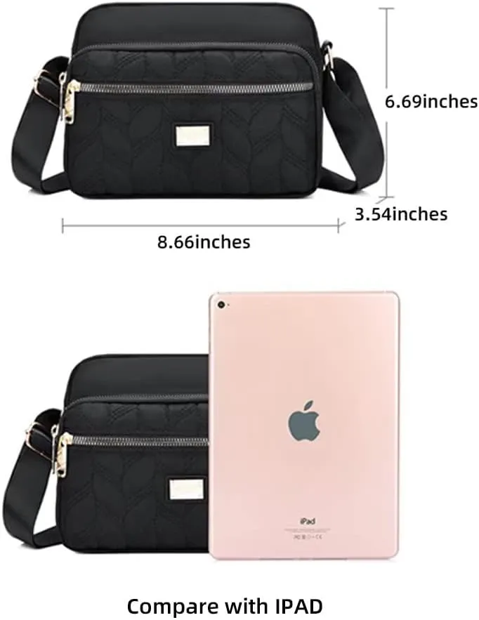 Shoulder Bag for Women Multiple Pocket Crossbody Bag Hobo Waterproof Shoulder Purse Lightweight Messenger Satchel