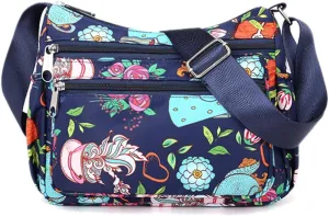 Shoulder Bag Purse Nylon Multi Pocket Waterproof Handbag Women Messenger Bags Travel Work Tote Bag