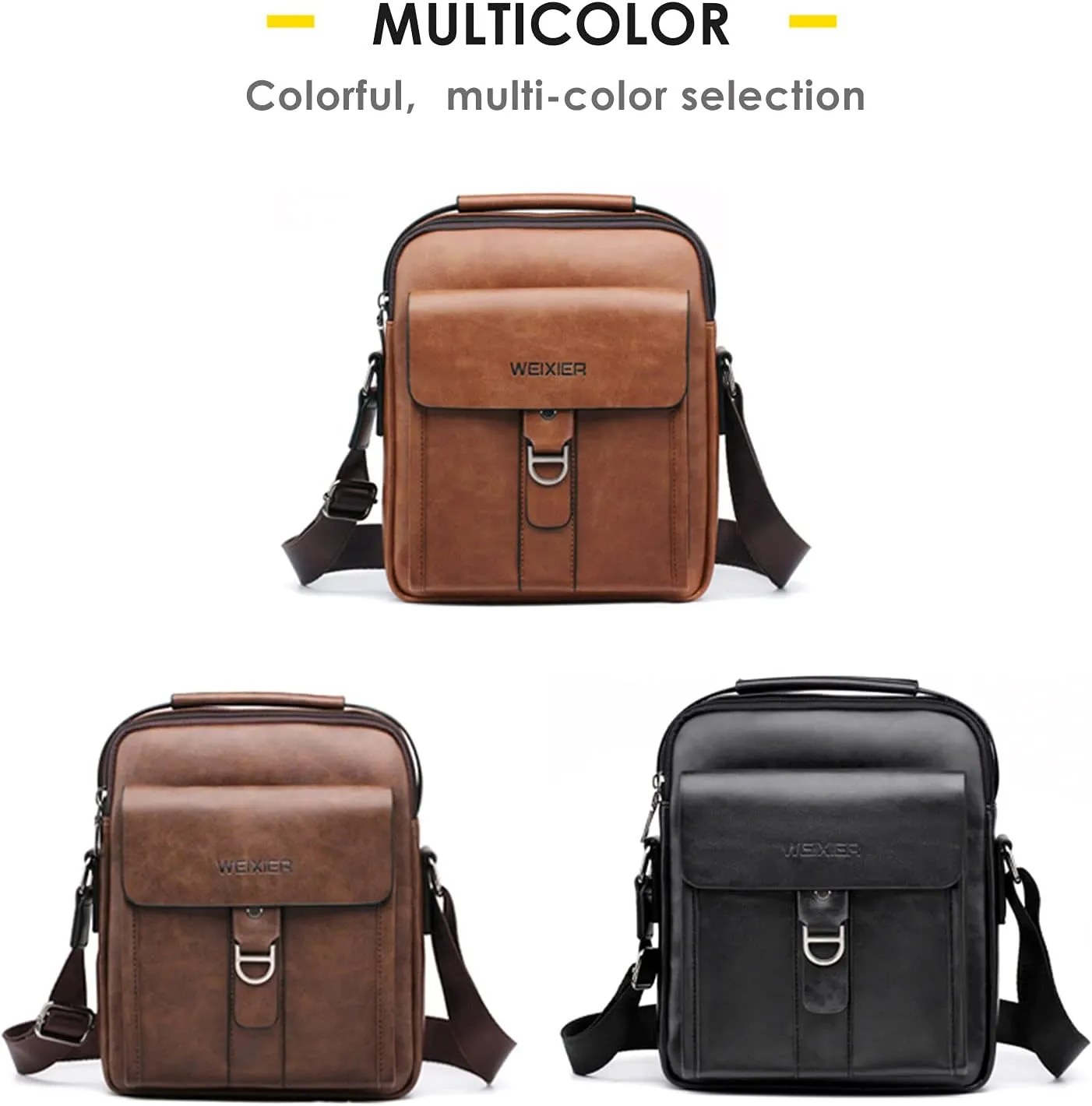 Shoulder Leather Bag Messenger Pack for Men Travel Business Work Casual Day CrossBody Handbag Bag Men's Gift