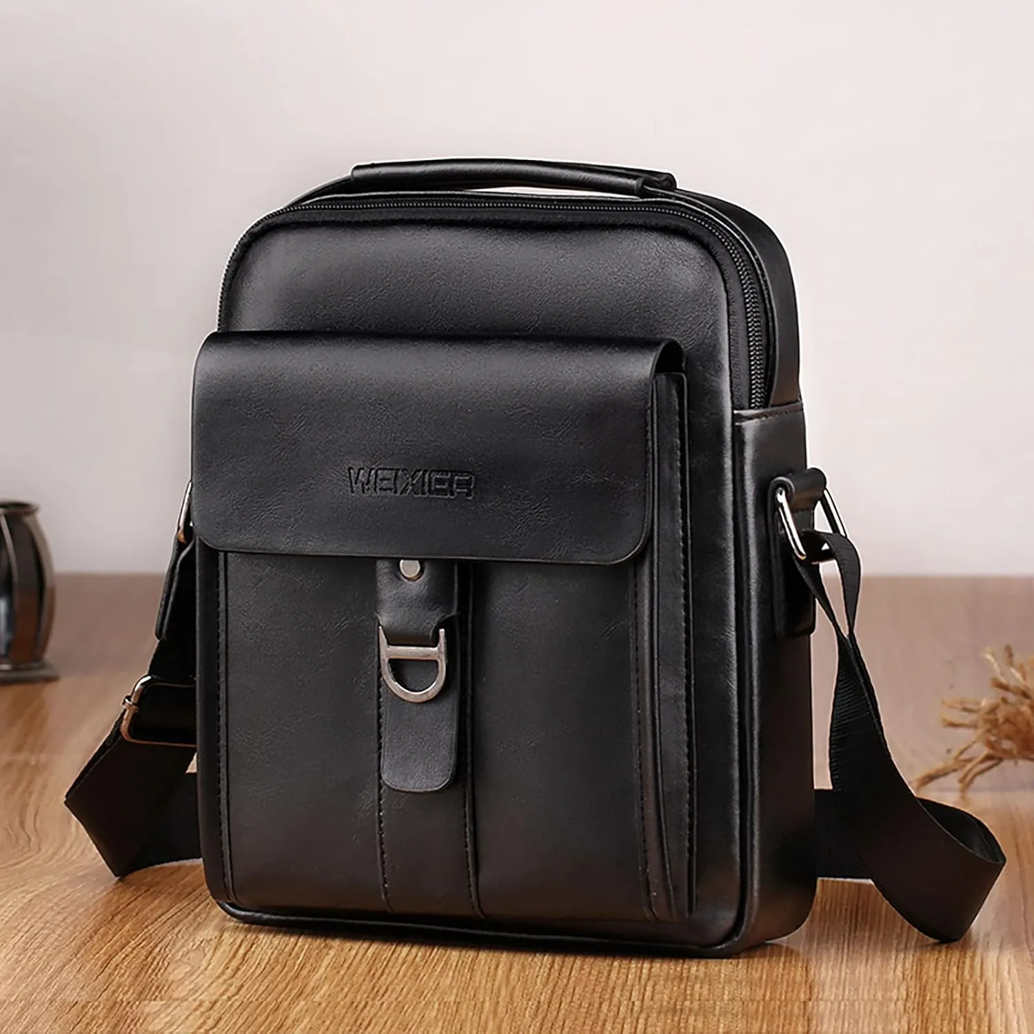 Shoulder Leather Bag Messenger Pack for Men Travel Business Work Casual Day CrossBody Handbag Bag Men's Gift